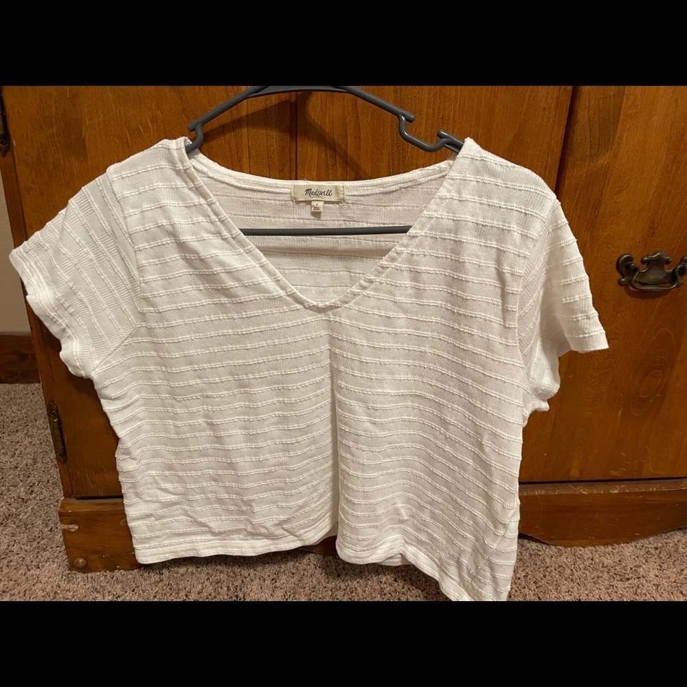 Madewell white crop top style size small